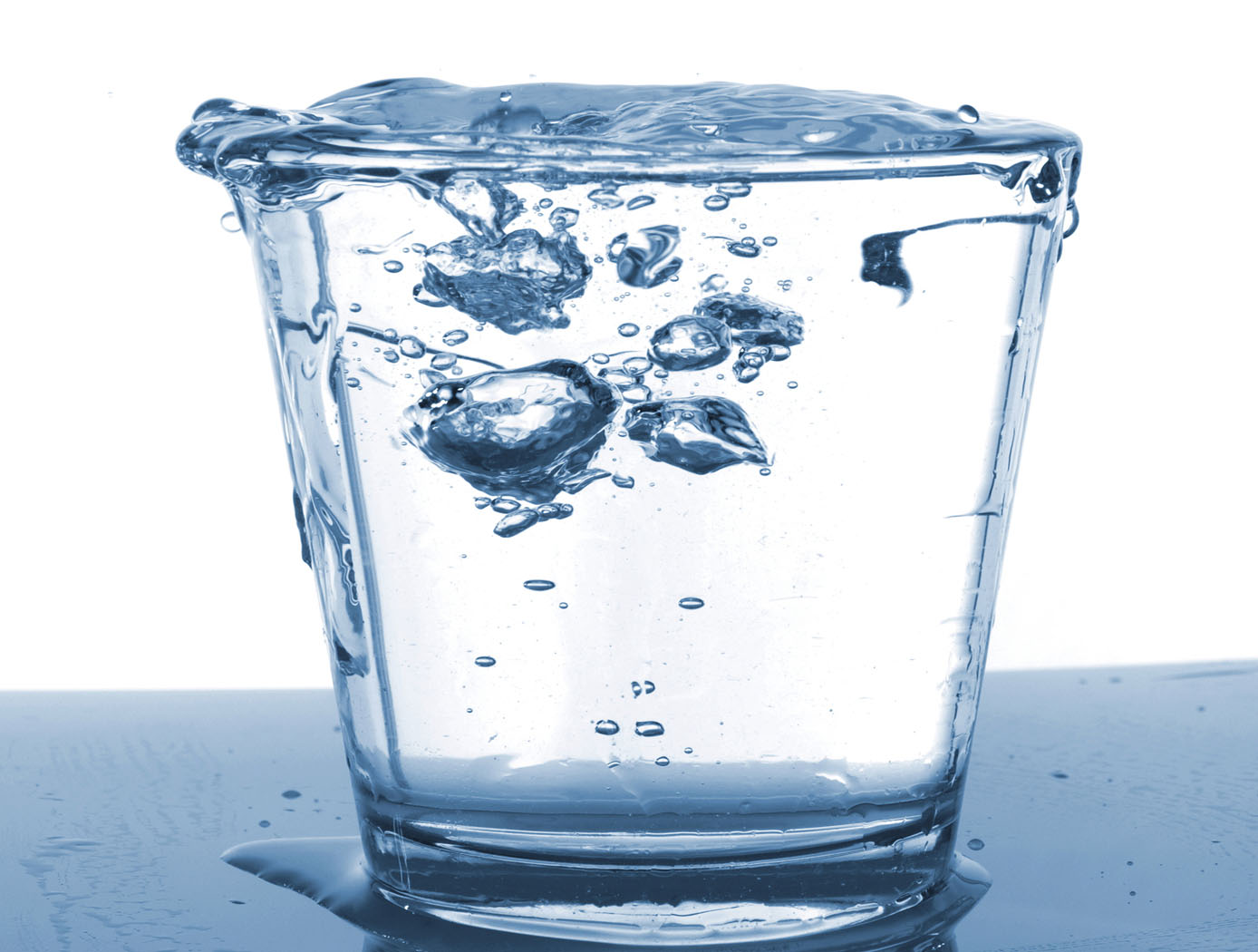 Glass of purified water